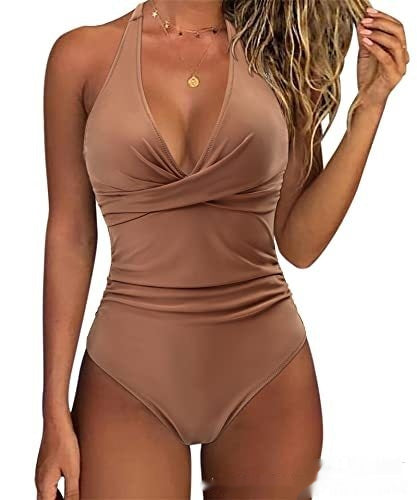 Halter Push-Up Tummy Control One-Piece Swimsuit