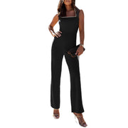 Chic Square-Neck Sleeveless Wide-Leg Jumpsuit