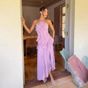 Womens Halter-neck Sexy Strapless Backless Dress
