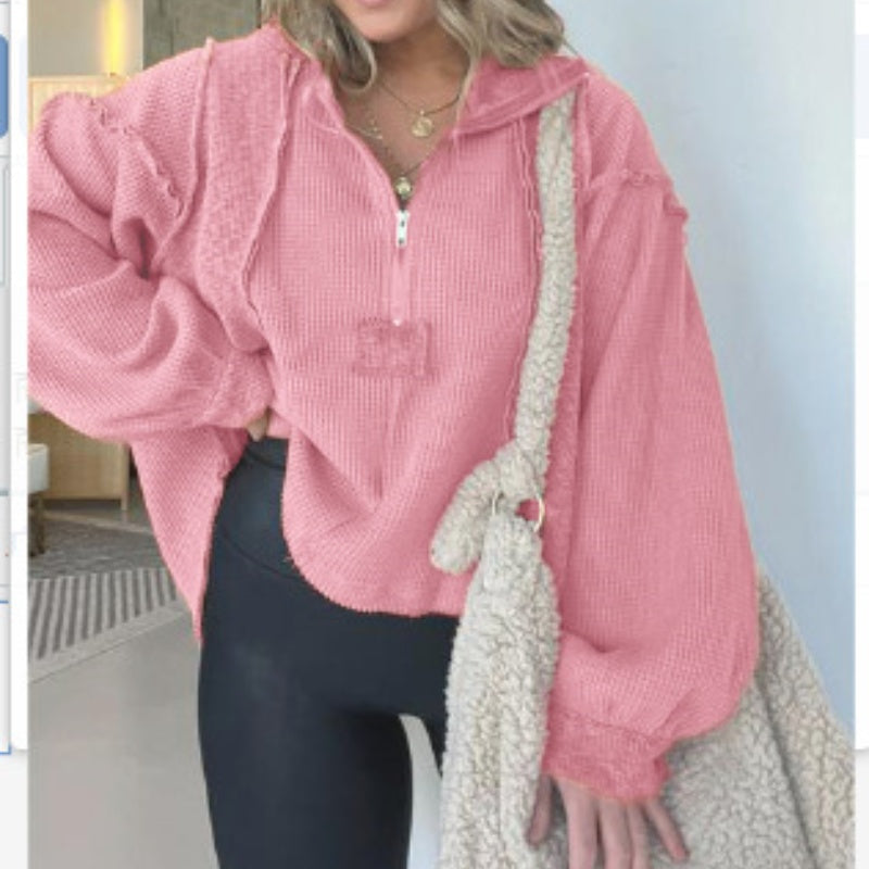 Cozy Frayed Hem Women's Sweater for Autumn & Winter
