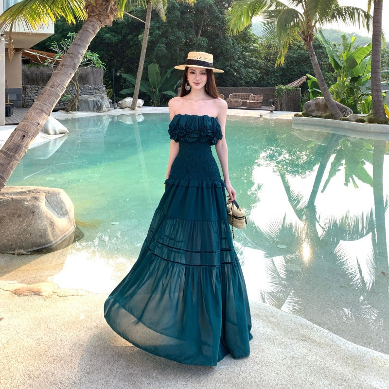 Ruffled Strapless Dress for Women