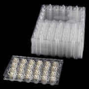 80‑Pack Clear Plastic Quail Egg Cartons – 24‑Cell Grid Trays for Kitchen and Commercial Refrigerators