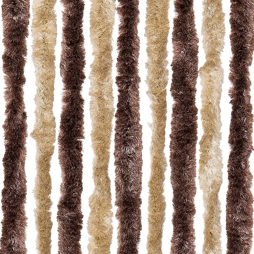 Insect Screen Curtain and Light Brown Chenille Insect Screen Curtain and