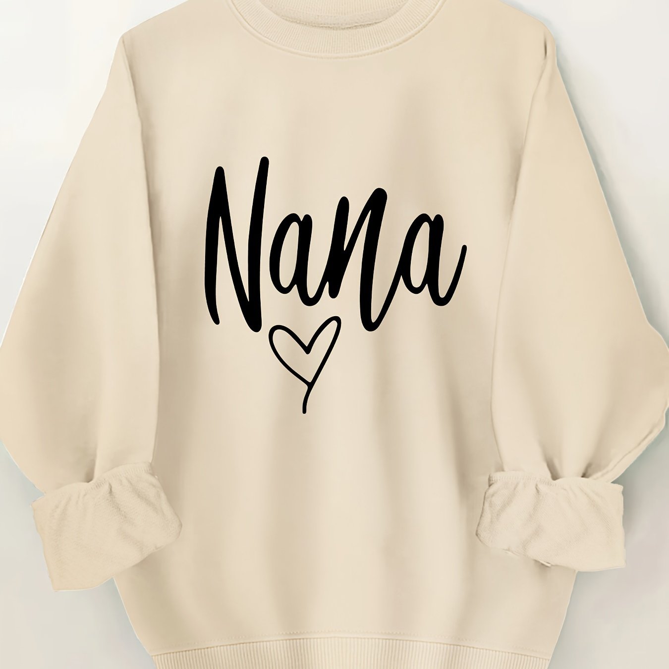 Plus Size Round Neck Letter Print Sweatshirt