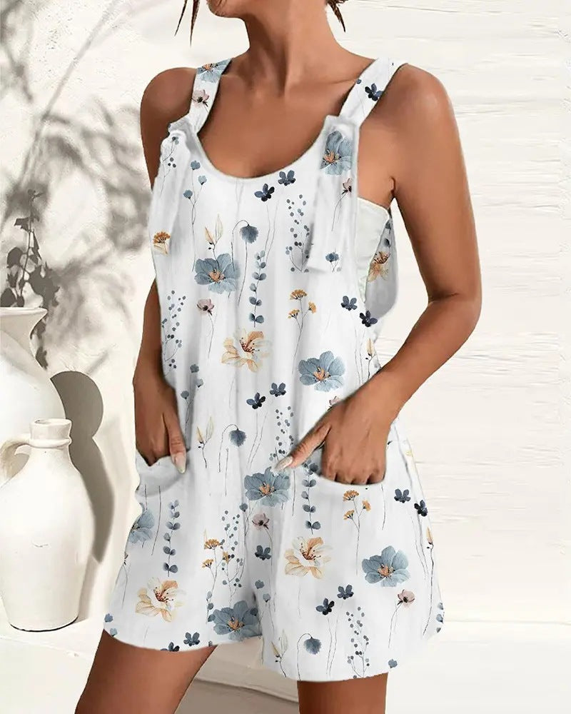 Casual Fashion Strap Shorts Jumpsuit For Women