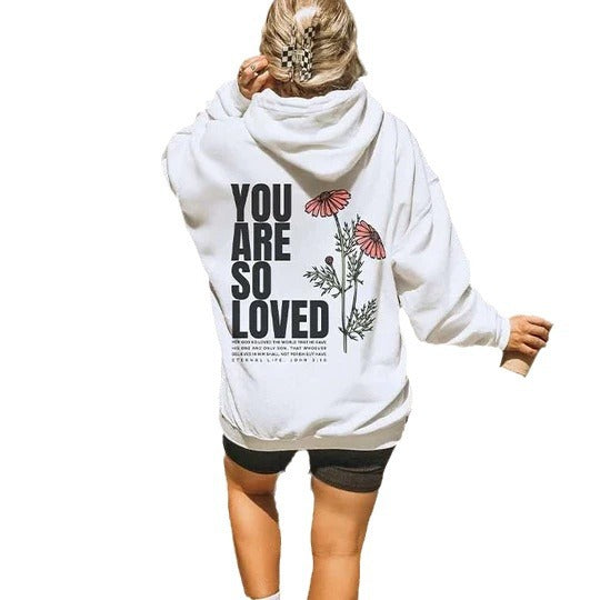 Streetwear Hooded Women's Letter Graphic Sweatshirt