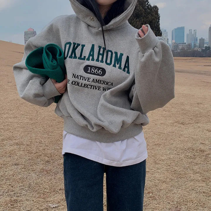 Cozy Embroidered Velvet Padded Pullover Sweater