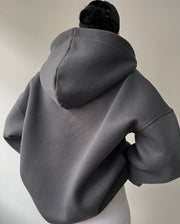 Fleece-Lined Printed Long-Sleeve Hooded Sweatshirt