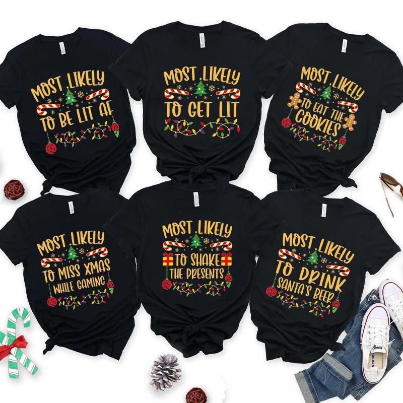 Merry Christmas Matching Family T-Shirt – Festive Women’s Short Sleeve Top