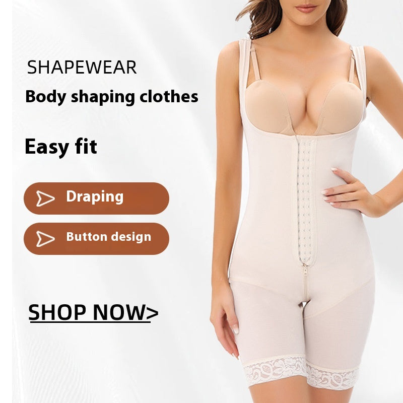Seamless Body Sculpting Lace Jumpsuit & Waist Trainer