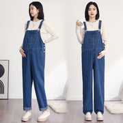 Stylish Maternity Denim Overalls with Gentle Tummy Support