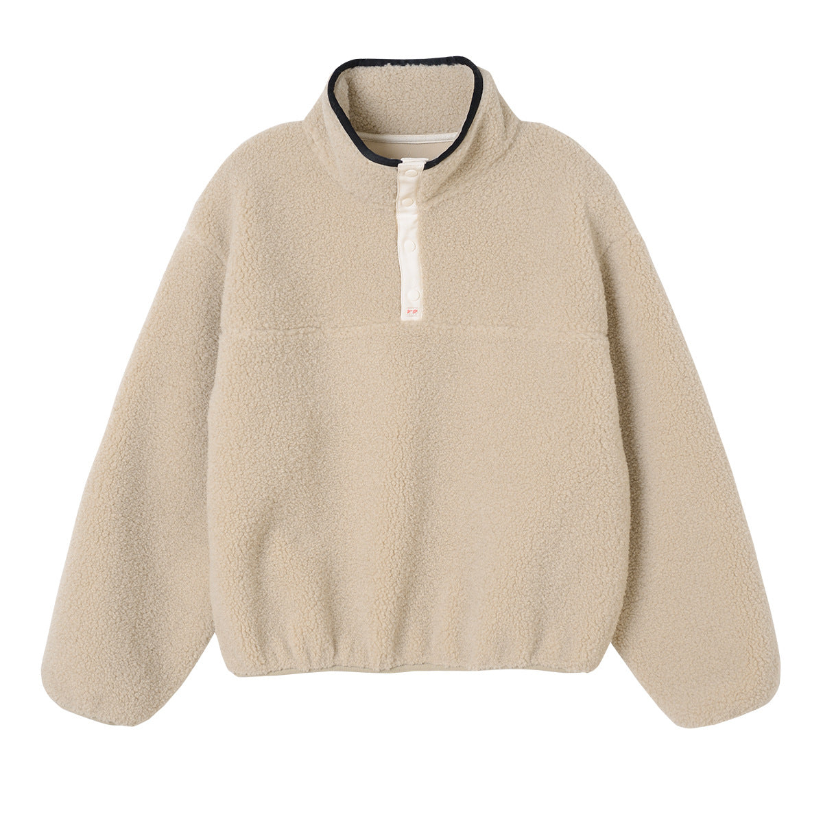 Cozy Lamb Wool Lapel Pullover Plush Sweatshirt