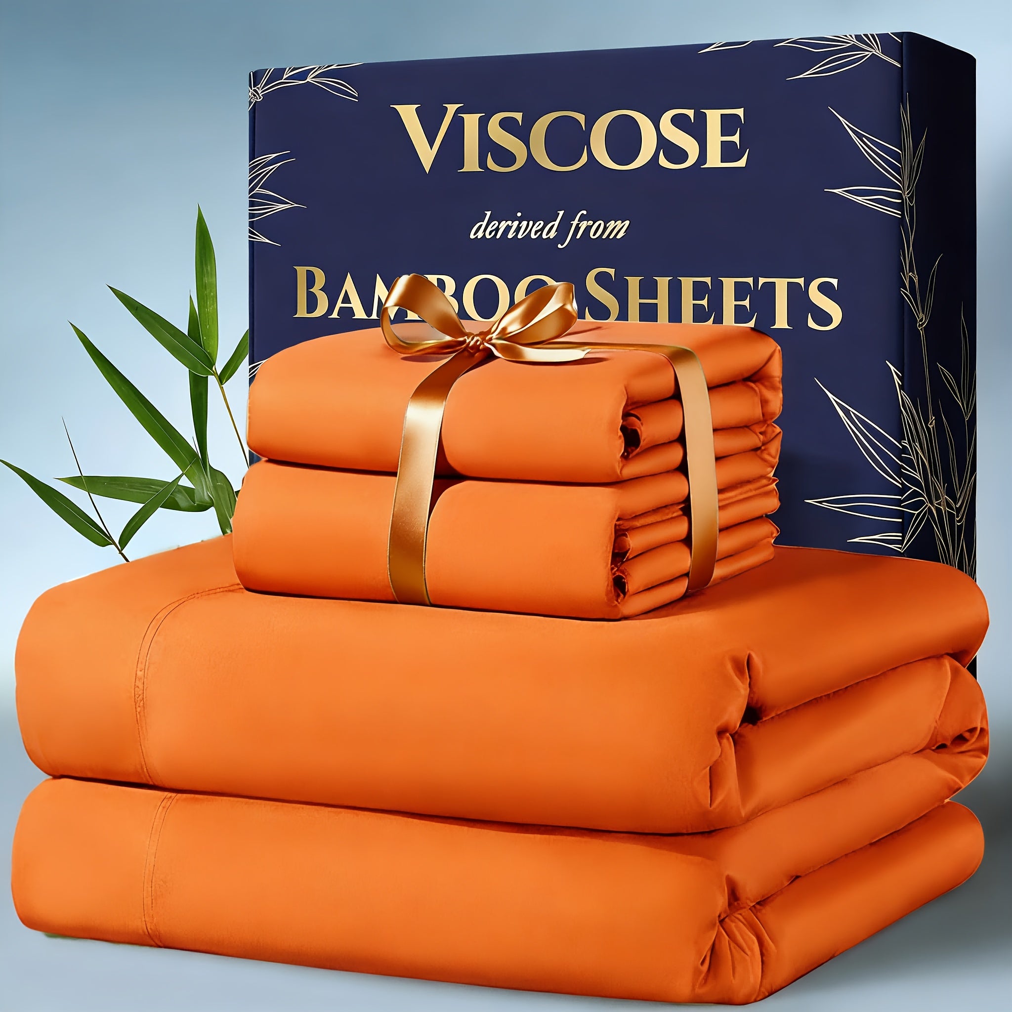 Bamboo Cooling Bedding Set – 4 Pieces (Pillowcase, Flat Sheet, Fitted Sheet) with Extra Deep Pocket, Breathable, Queen & King
