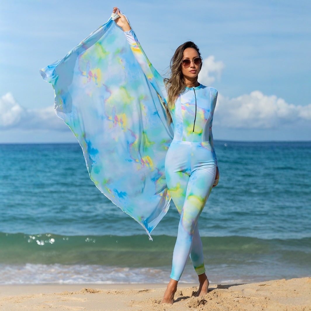 Women's UV Protection Long-Sleeve Swim Jumpsuit
