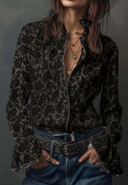 Retro Paisley Bell-sleeve Shirt
