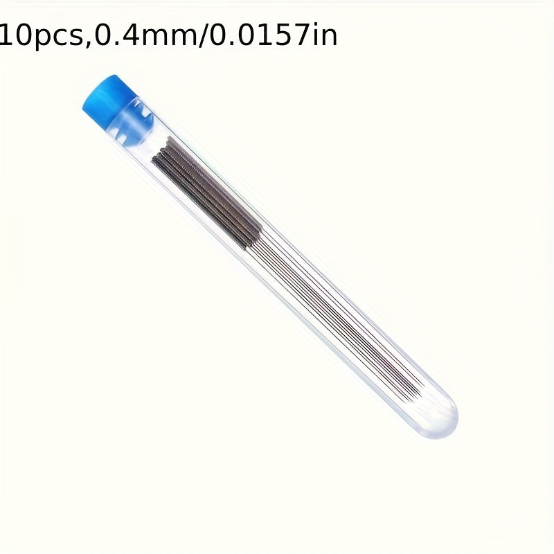 10‑Piece Stainless Steel Nozzle Cleaning Needle Set with 0.4 mm Drill Bits for V6 Nozzles
