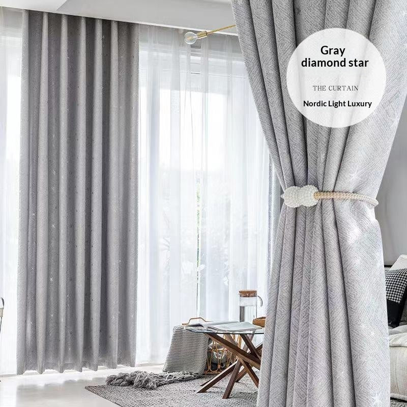 Ready-made Blackout Curtains Thickened Sun-blocking Fabric No Drilling Required Fully Hook-compatible