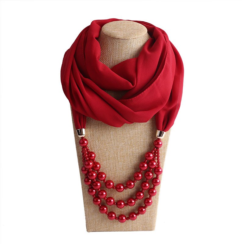 Elegant Pearl Chiffon Scarf
