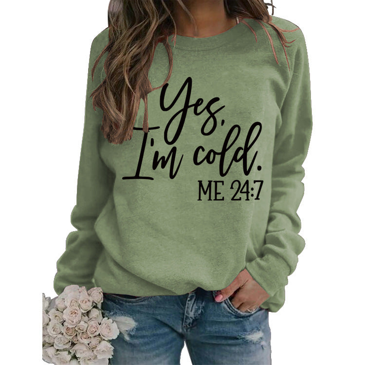 Cozy Letter Print Round Neck Casual Sweatshirt