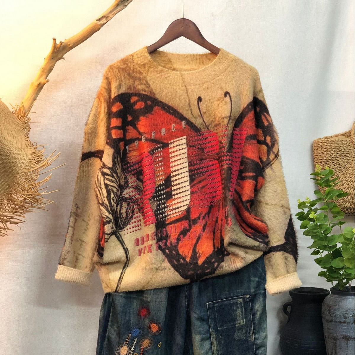 New Women's Loose-fitting Round-neck Sweater for Outerwear