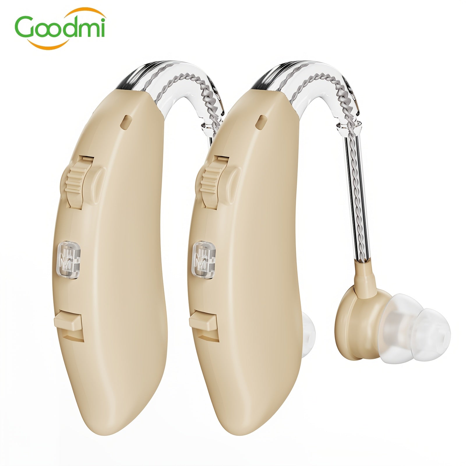Rechargeable Noise Cancelling Hearing Aid Pair with Volume Control