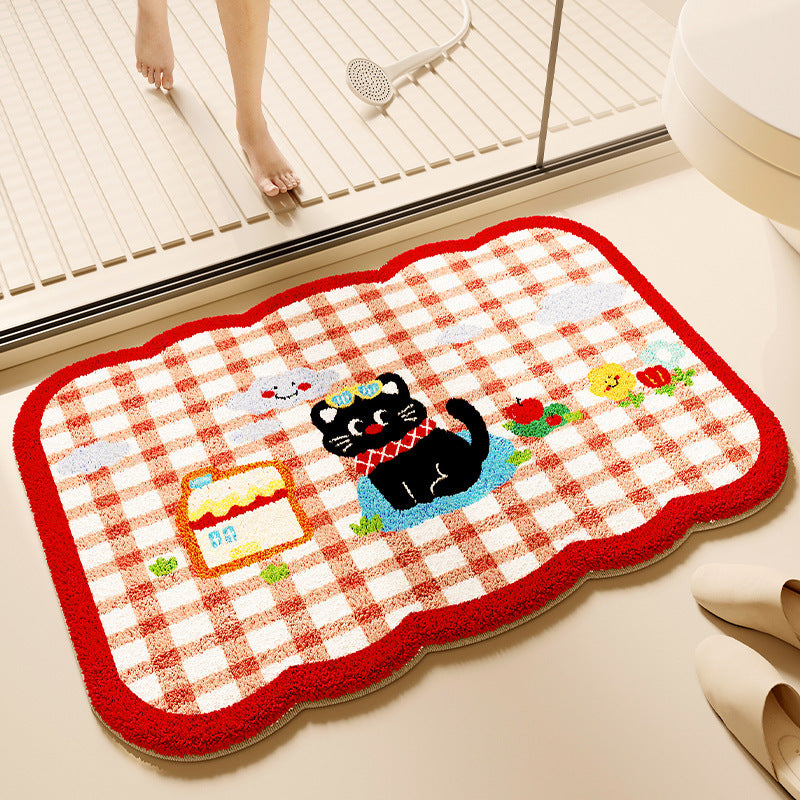 Thickened Plush Water-absorbent Bathroom Floor Mat