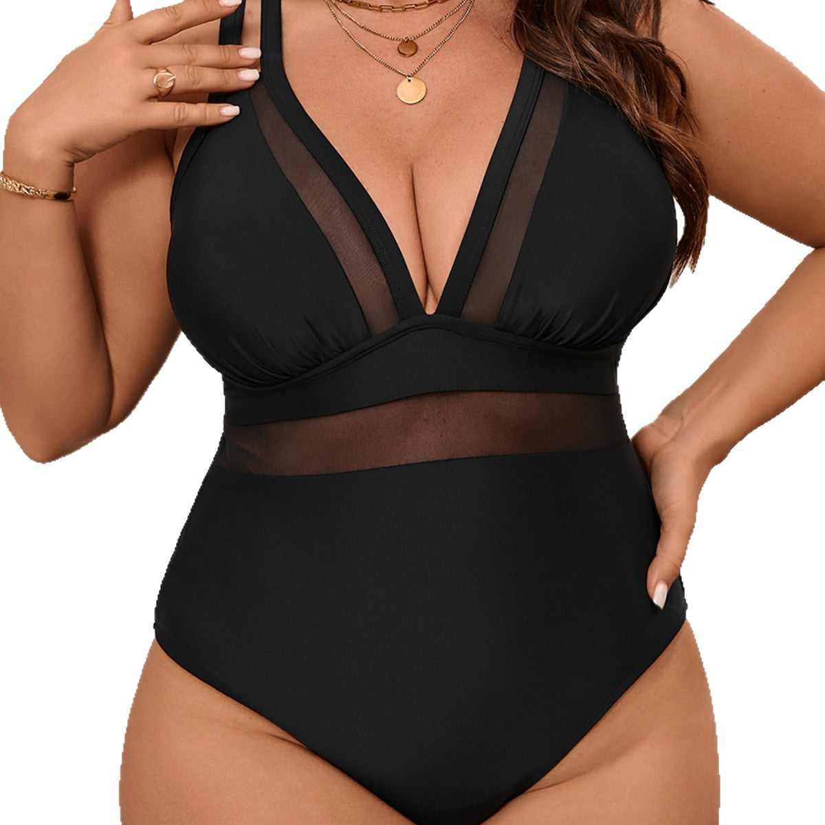 Form-fitting One-piece Swimsuit With A Crisscross Design On The Back