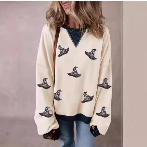 Casual Printed Long Sleeve Pullover Sweatshirt