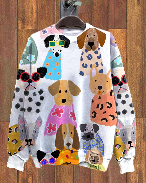 Trendy Animal Print Hoodless Dog Sweater for Street Style