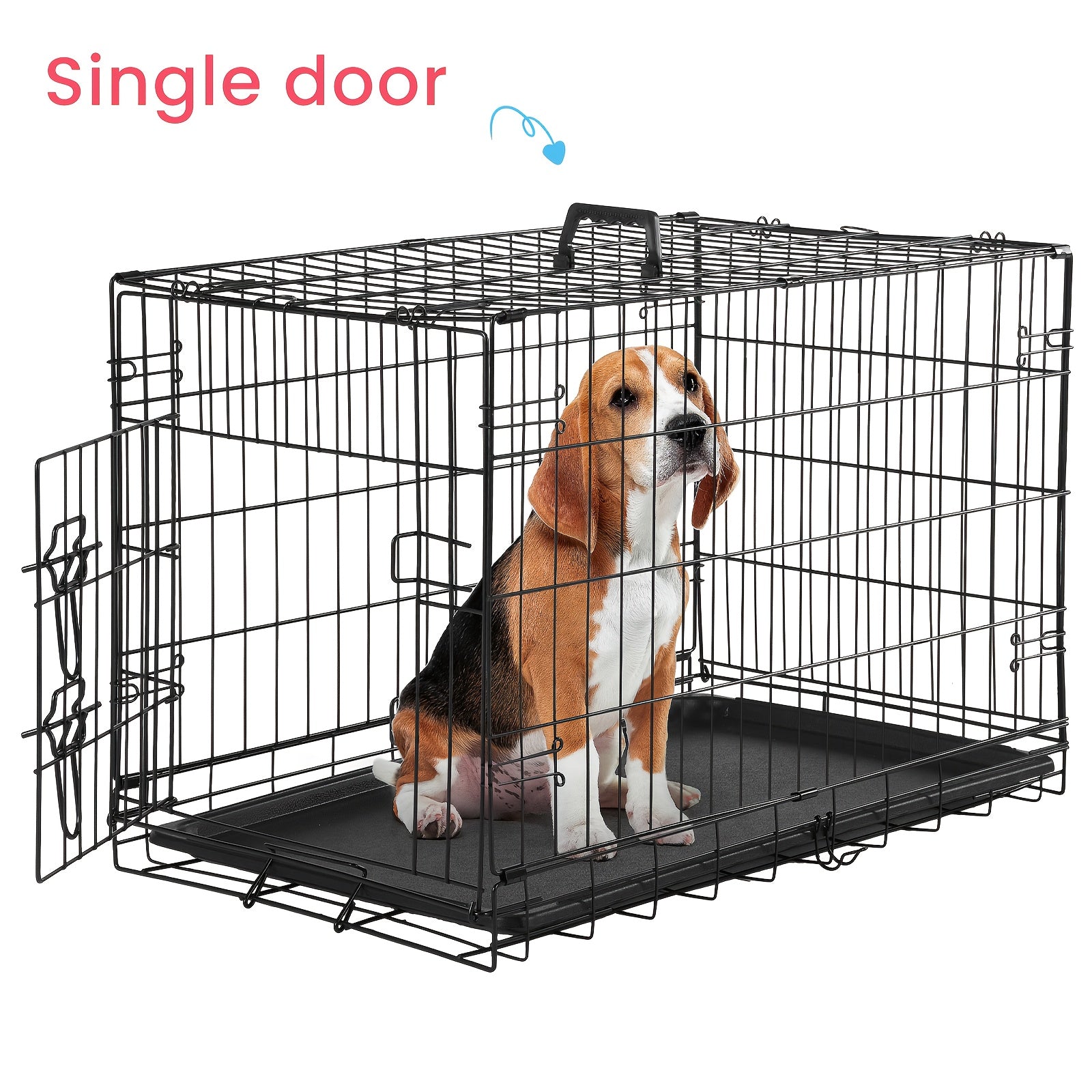 [Pet Containment, Dog Crate] Smug Pet Containment | Sturdy Medium Dog Crate With Divider Panel - 30" Double Door, Folding Metal Wire Cage, Leak-Proof Plastic Pan Tray, Ideal For Indoor/Outdoor Use...