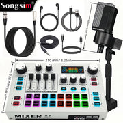 Professional Live Streaming Audio Set with Mixer and Microphone