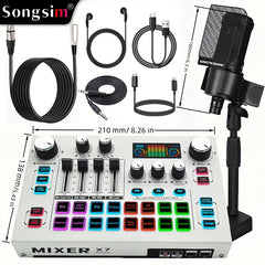 Professional Live Streaming Audio Set with Mixer and Microphone