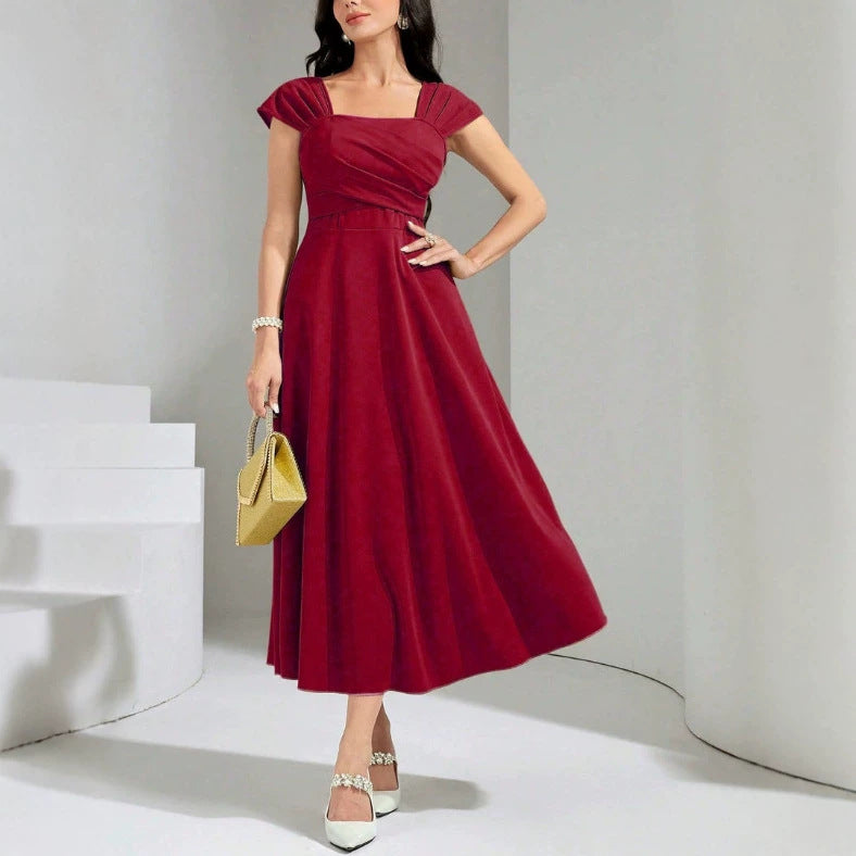Women's Summer Slimming Waist-slimming Hepburn-style Dress
