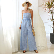 Printed wide-leg trousers