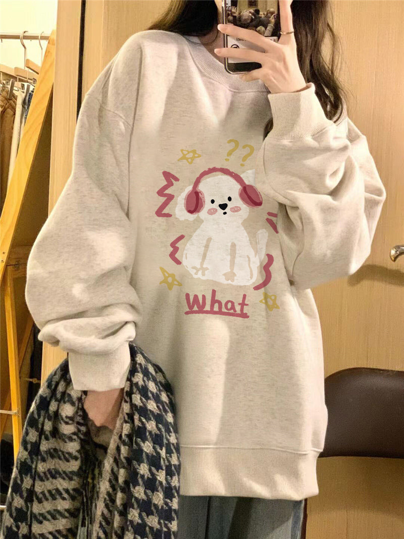 Cute Anime Pullover Hoodie Casual Japanese Cotton Sweater