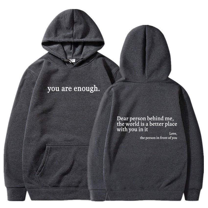 Women's Brushed Letter Hoodie Cozy Fleece Pullover