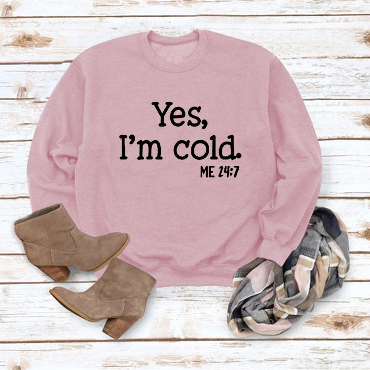Letter Print Round Neck Long Sleeve Pullover Sweatshirt