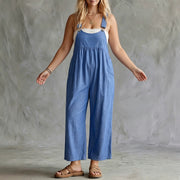 Plus Size Solid Wide-Leg Summer Jumpsuit
