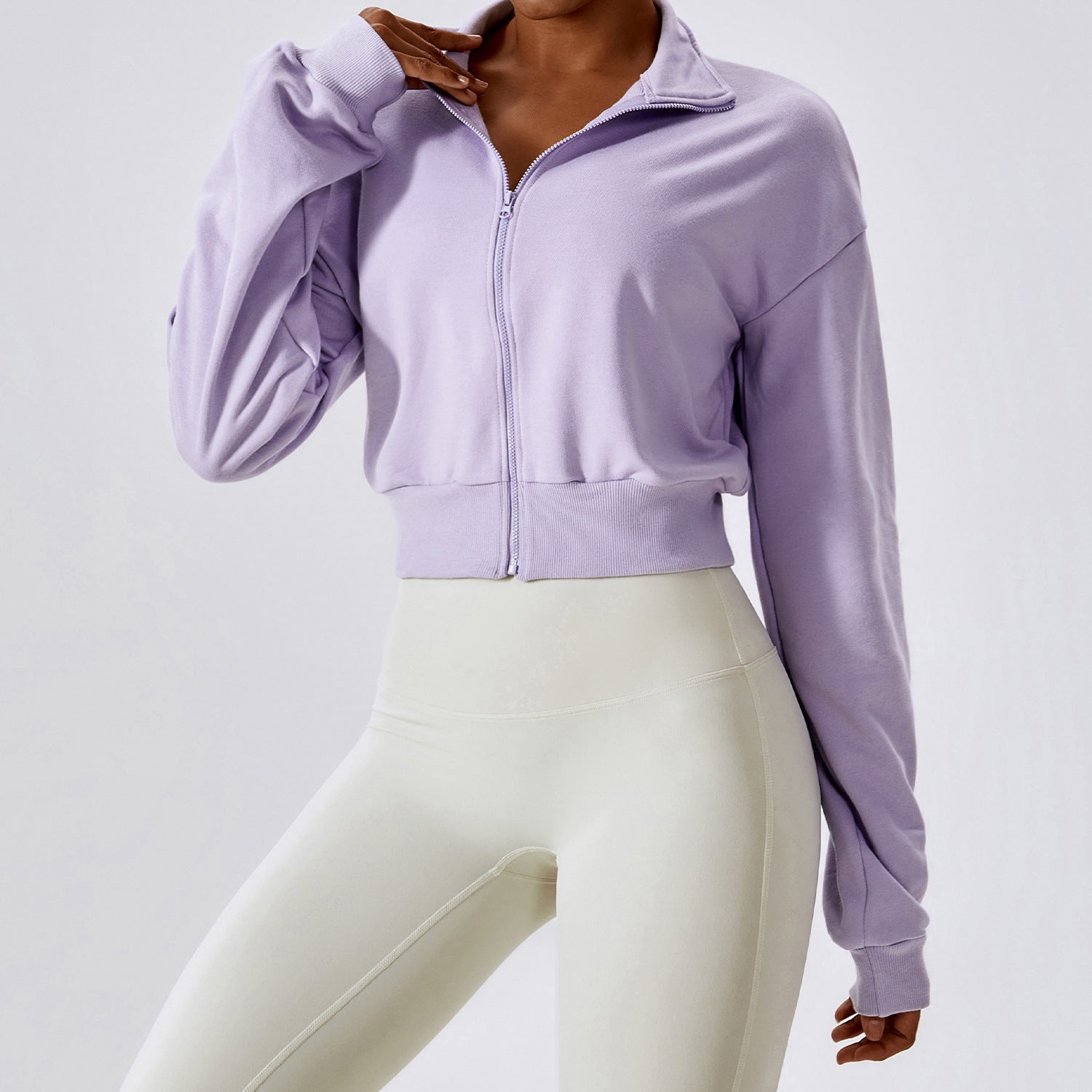 Women's Loose Zip Long Sleeve Sporty Casual Sweatshirt