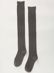 Twist Cotton Over the Knee Socks for Women