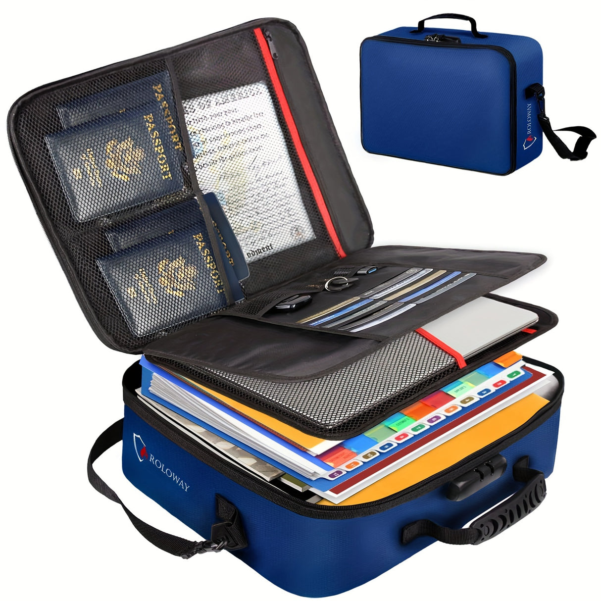 Fireproof Document Bag Fireproof Safe Document Organizer | 1pc Fireproof Document Bag With Lock & Reflective Strip (17 X 11.8 X 5 Inch), Multi-Layer File Organizers, Important Document Storage Bag ...