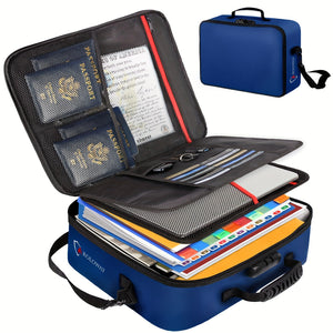 Fireproof Document Bag Fireproof Safe Document Organizer | 1pc Fireproof Document Bag With Lock & Reflective Strip (17 X 11.8 X 5 Inch), Multi-Layer File Organizers, Important Document Storage Bag ...