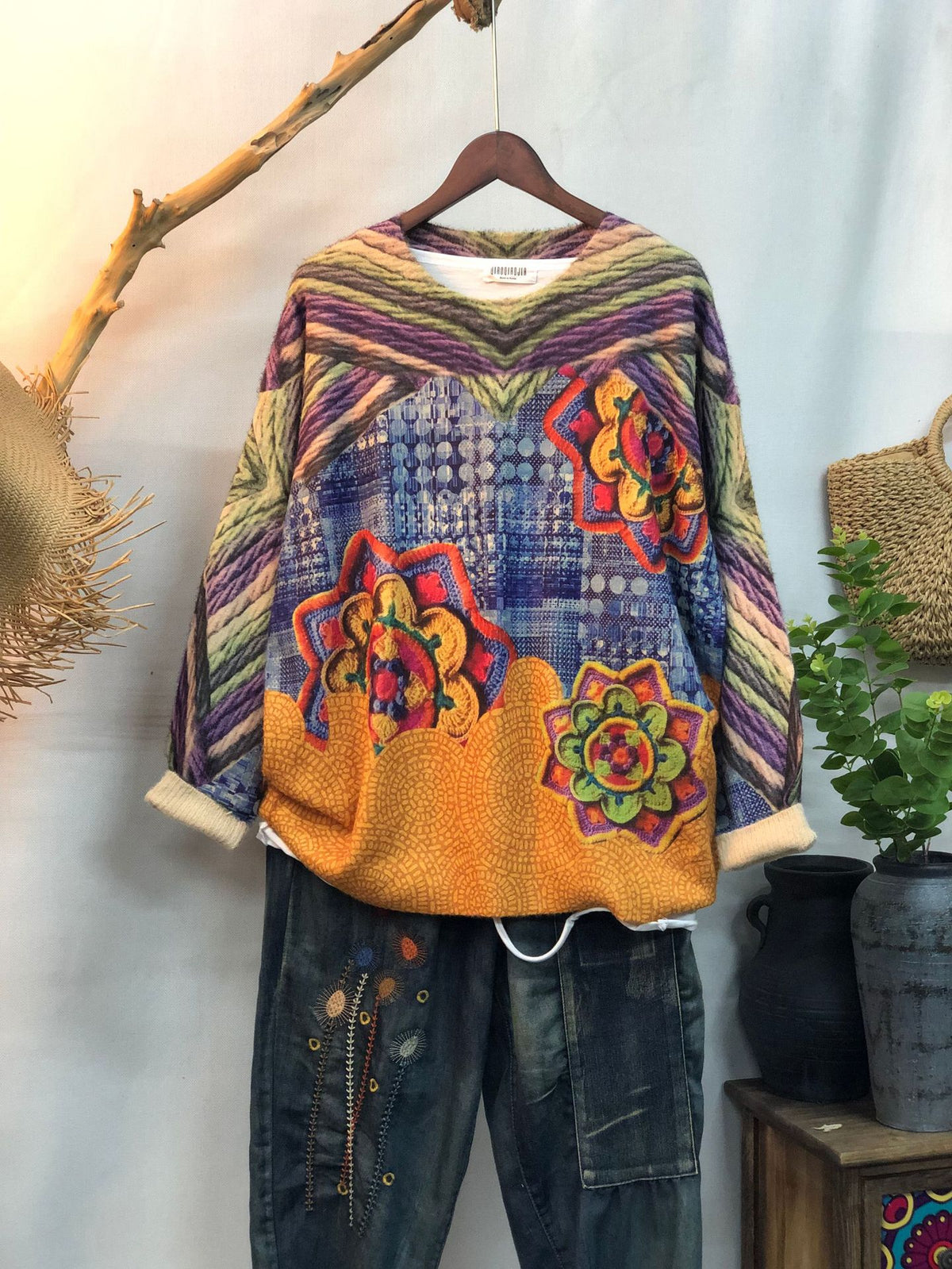 New Women's Loose-fitting Round-neck Sweater for Outerwear