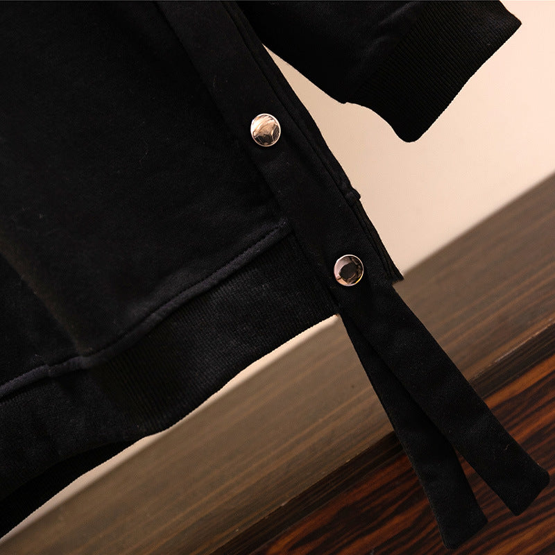 Plus Size Round Neck Cotton Pullover Sweatshirt