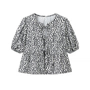 Women's New Leopard Print Short Sleeve Shirt