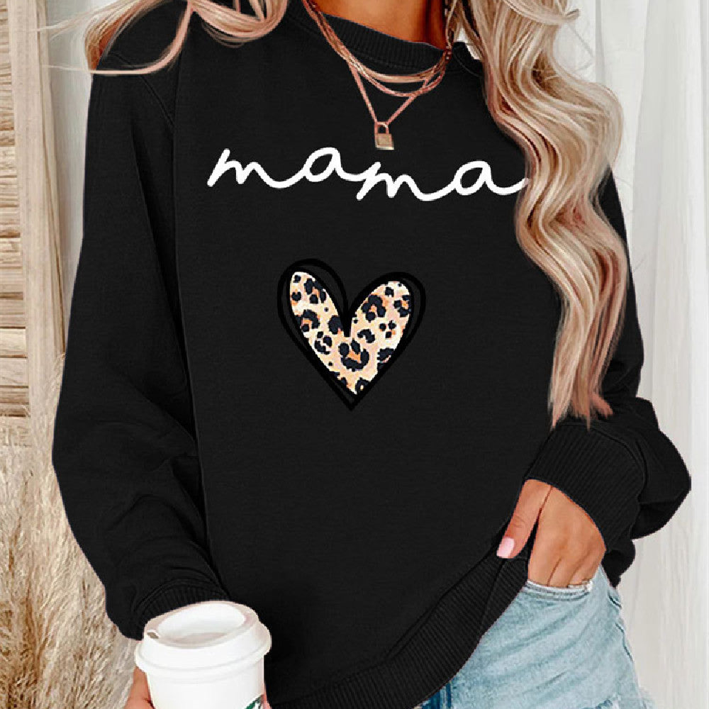 Plus Size Leopard Heart Fleece Hoodie