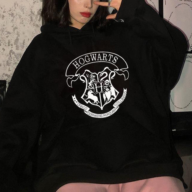 Autumn And Winter European And American Style Casual Loose-fitting Hoodie Sweater Personalized Printing University Style All-matching