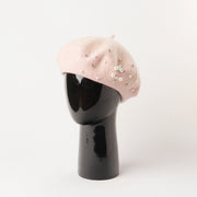 Casual Pearl Decorated Wool Beanie for Women