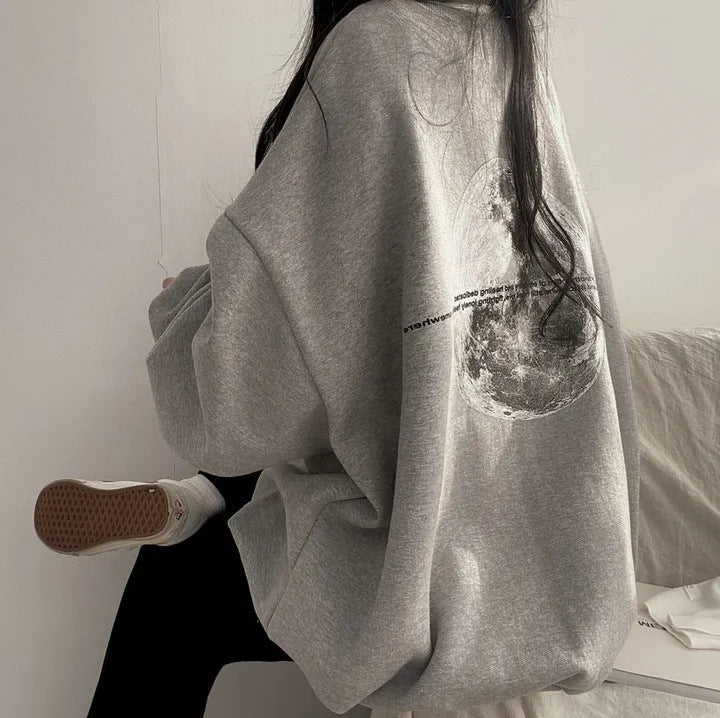 Plus Size American Moon Long Sleeve Cozy Cotton Sweater