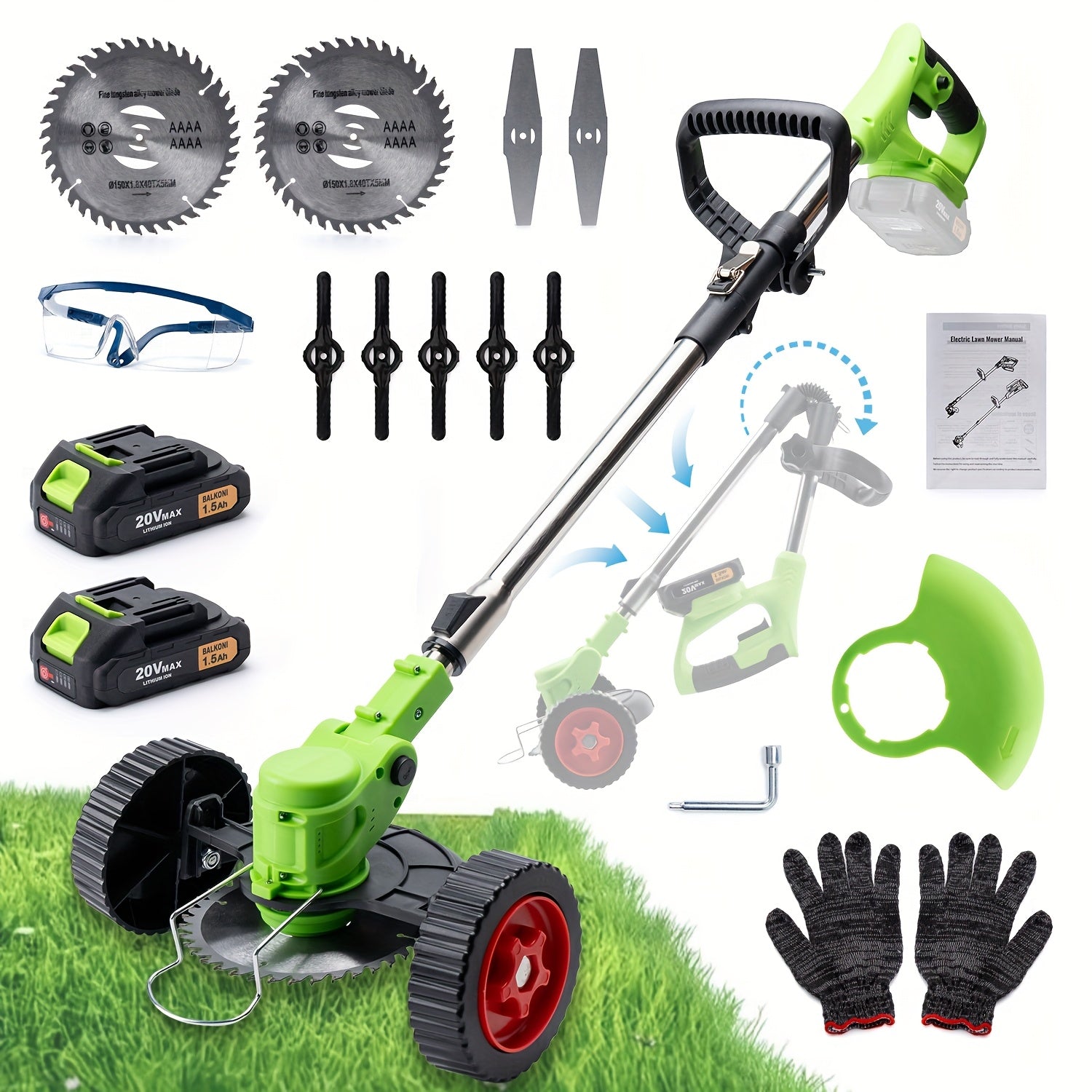 Cordless Electric Lawn Mower with Lithium-Ion Battery - Powerful Yard and Garden Performance